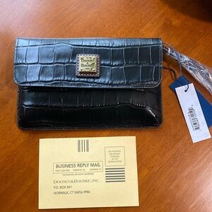 Dooney & Bourke Black Croc-Embossed Clutch